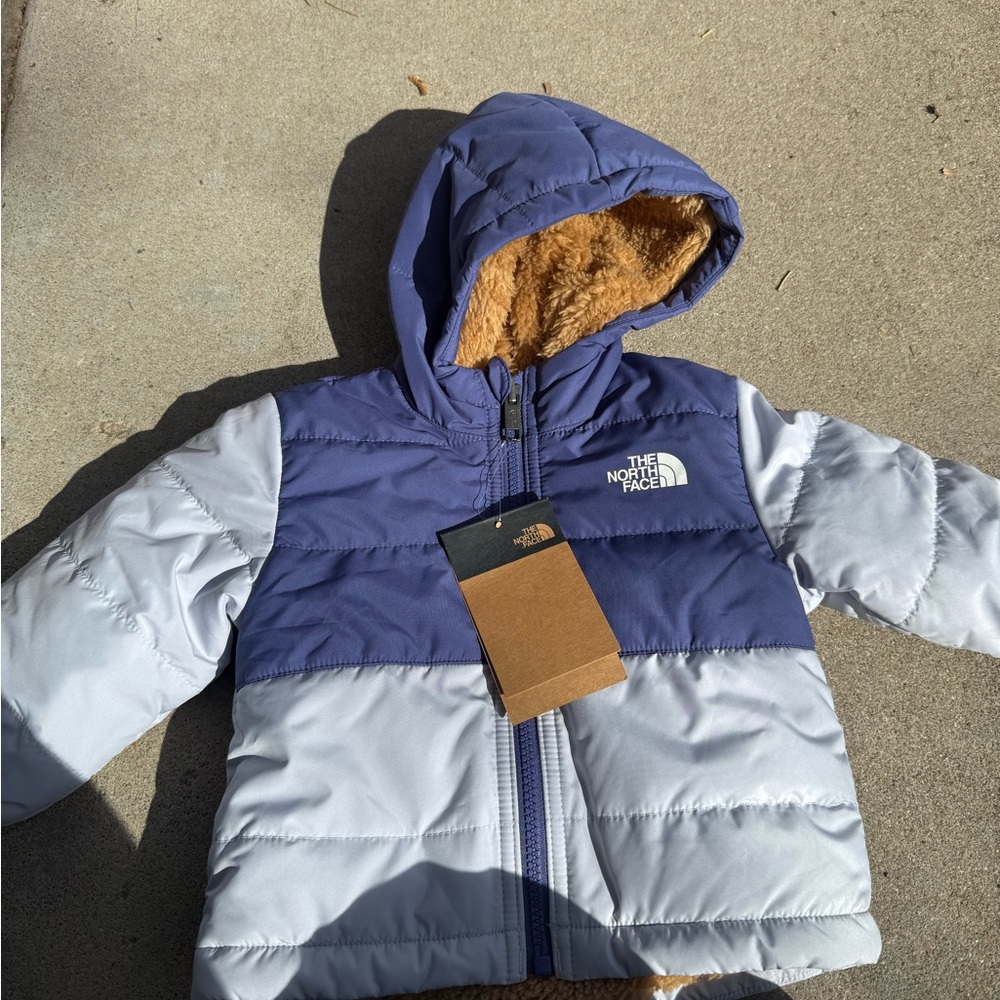 The North Face Kids Two-Tone Puffer Jacket - Dark Blue & Light blue